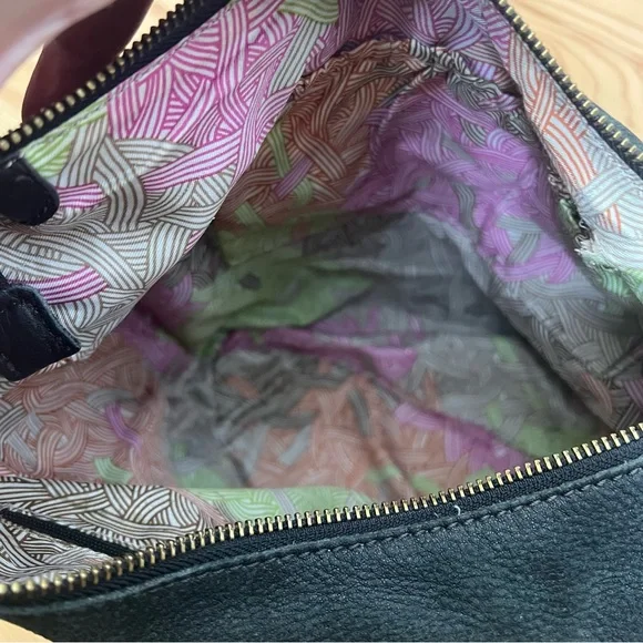 The Sak sequoia black gray leather hobo shoulder bag purse - Picture 8 of 10